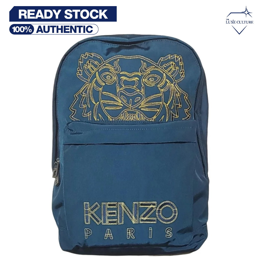 Kenzo Tiger Gold Navy Backpack / Tas Ransel Branded Original