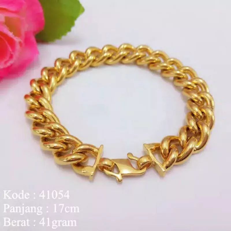 Gelang rantai sisik naga perhiasan imitasi lapis emas