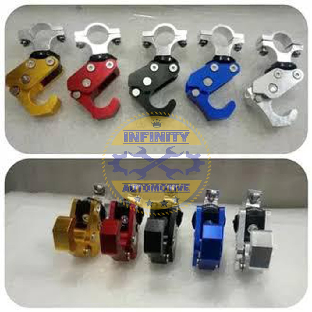 Gantungan  Barang Lipat Gantungan Hook CNC PCX XRide - Vixion - Verza - Nmax -dudukan Stang Fatbar