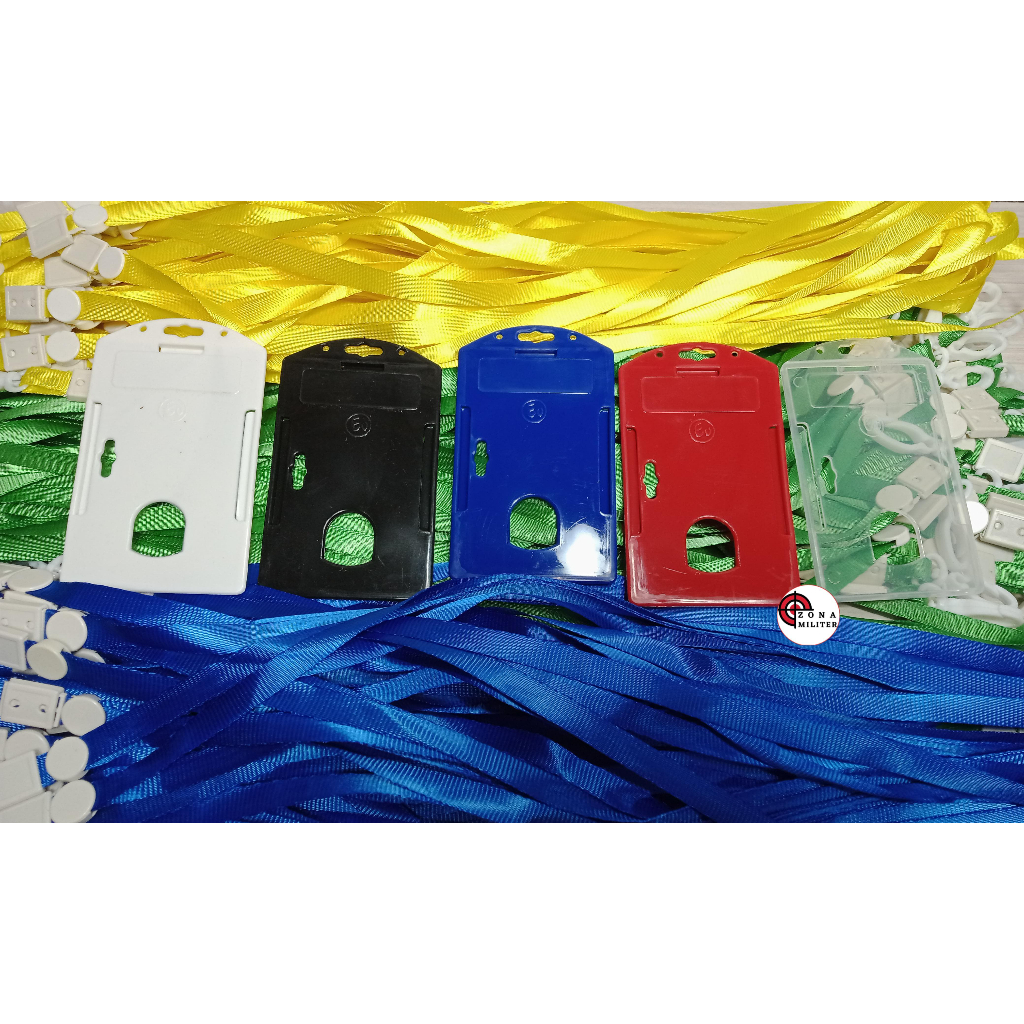 

ID Card Casing / Case / Holder / Frame / Name Tag Plastik Satu Sisi - PLUS TALI