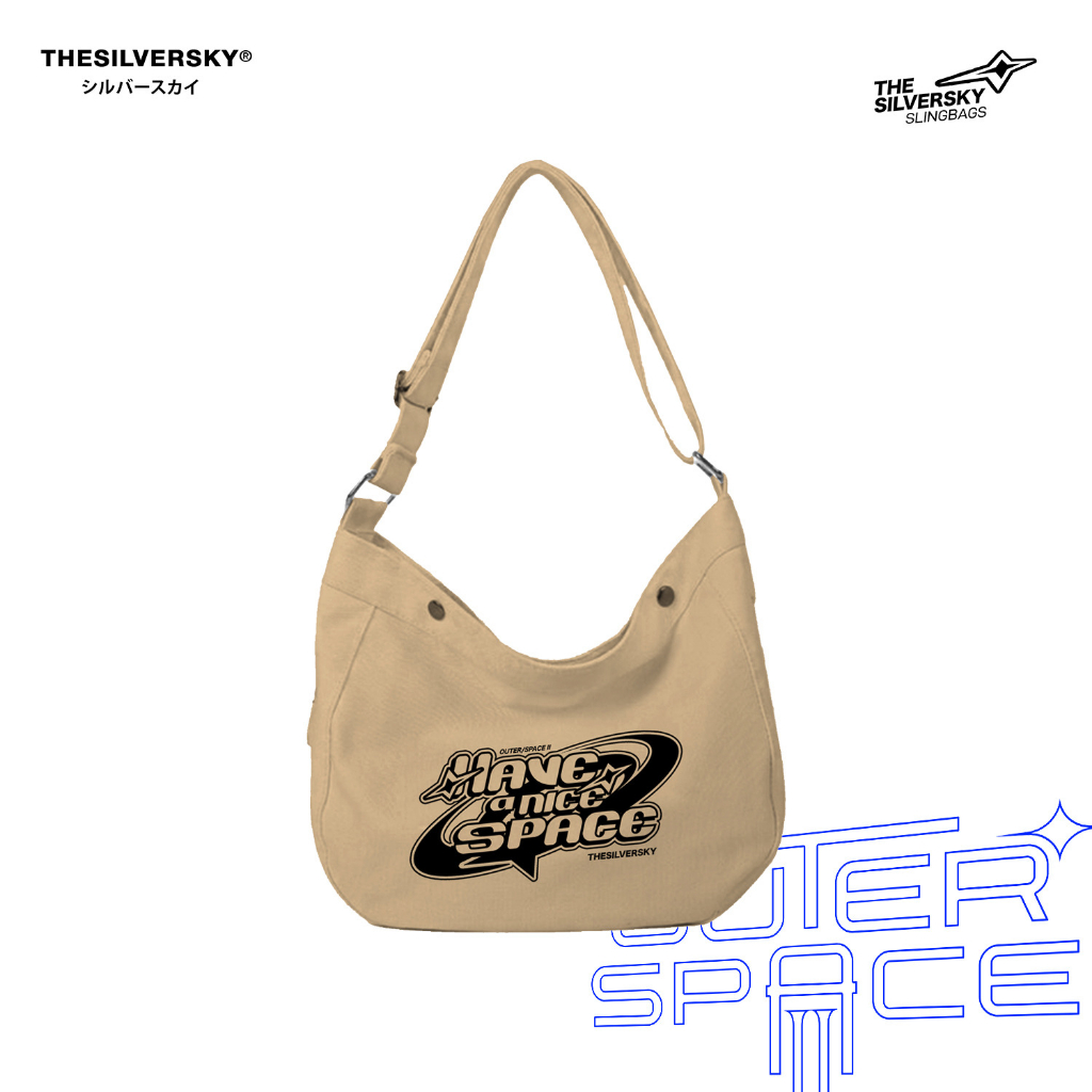 Thesilversky Nice Space Canvas Sling Bag Premium | Tas Selempang Kanvas Korea