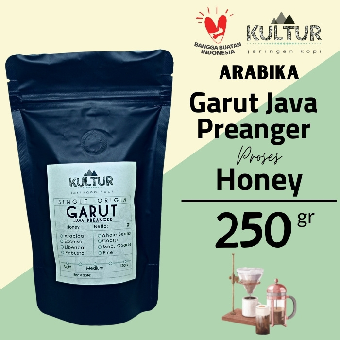 

COFFEE BEAN BIJI KOPI ARABIKA GARUT HONEY PROCESS 250 GR