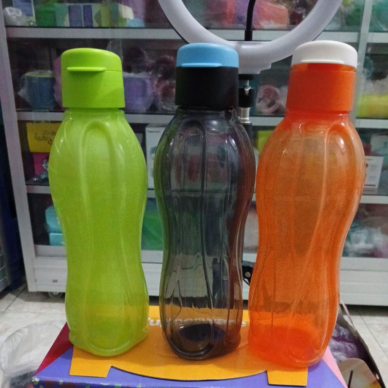 Promo Botol minum eco family 750 ml tupperware ecoman hitam fliptop eceran 1 pcs