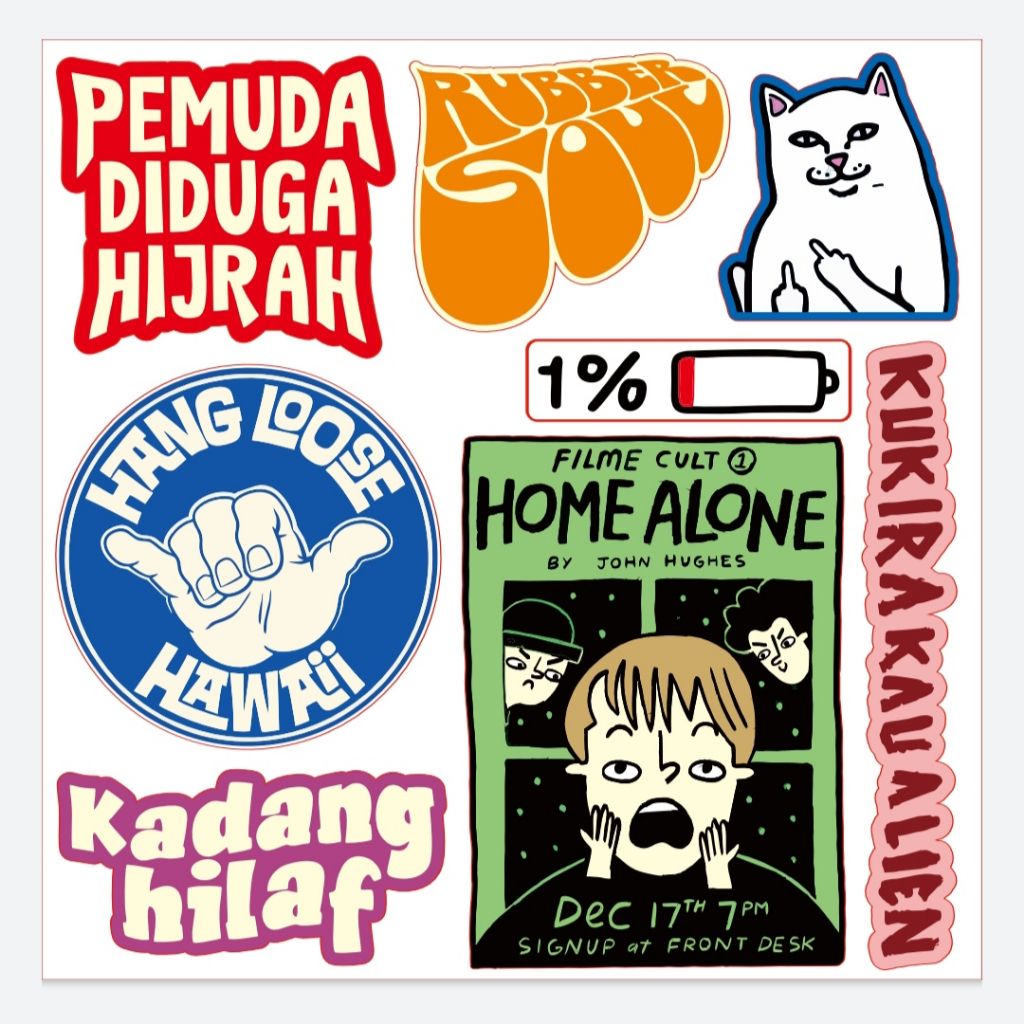 

Stiker Pack Aesthetic Pemuda Diduga Hijrah Home Alone