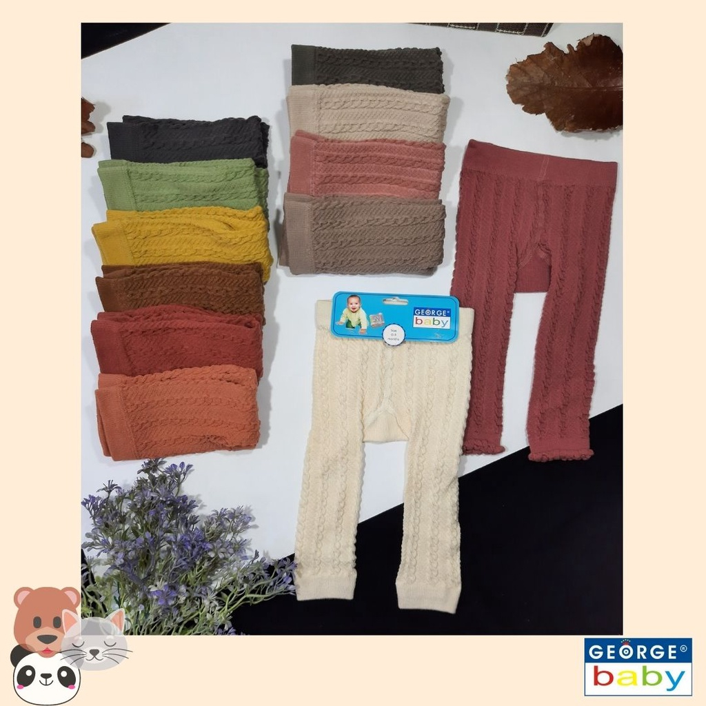 Legging George Buka Kaki (Stocking) Cable Earth George Lejing Bayi Murah / Leging Baby George / Cela
