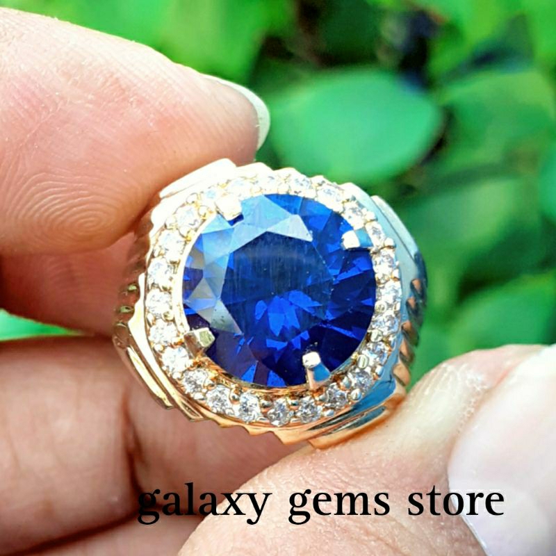 Cincin Batu King Safir Asli Mewah Elagan