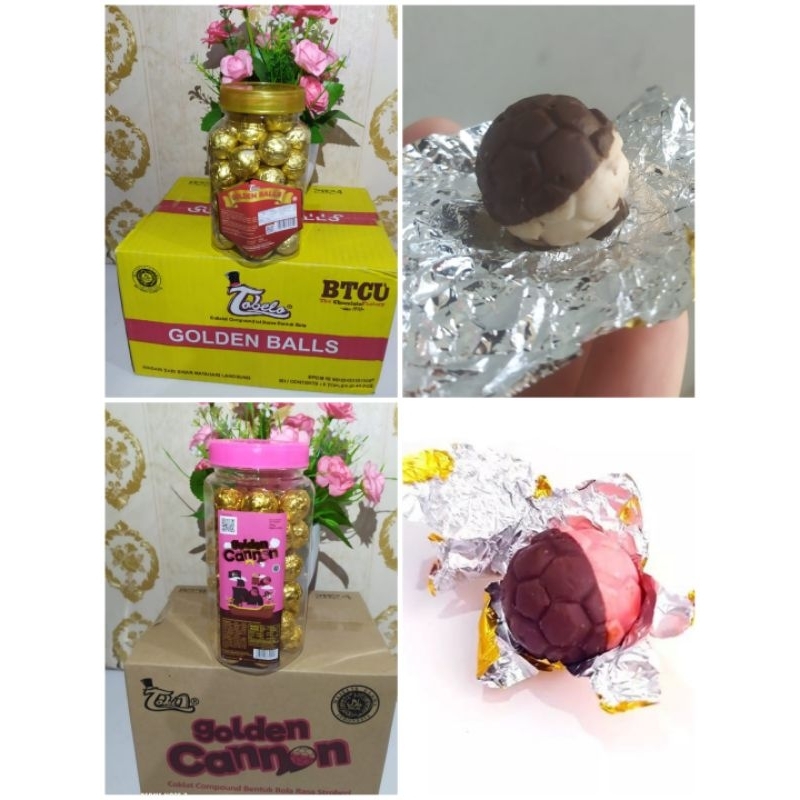 tobelo golden balls chocolate jar