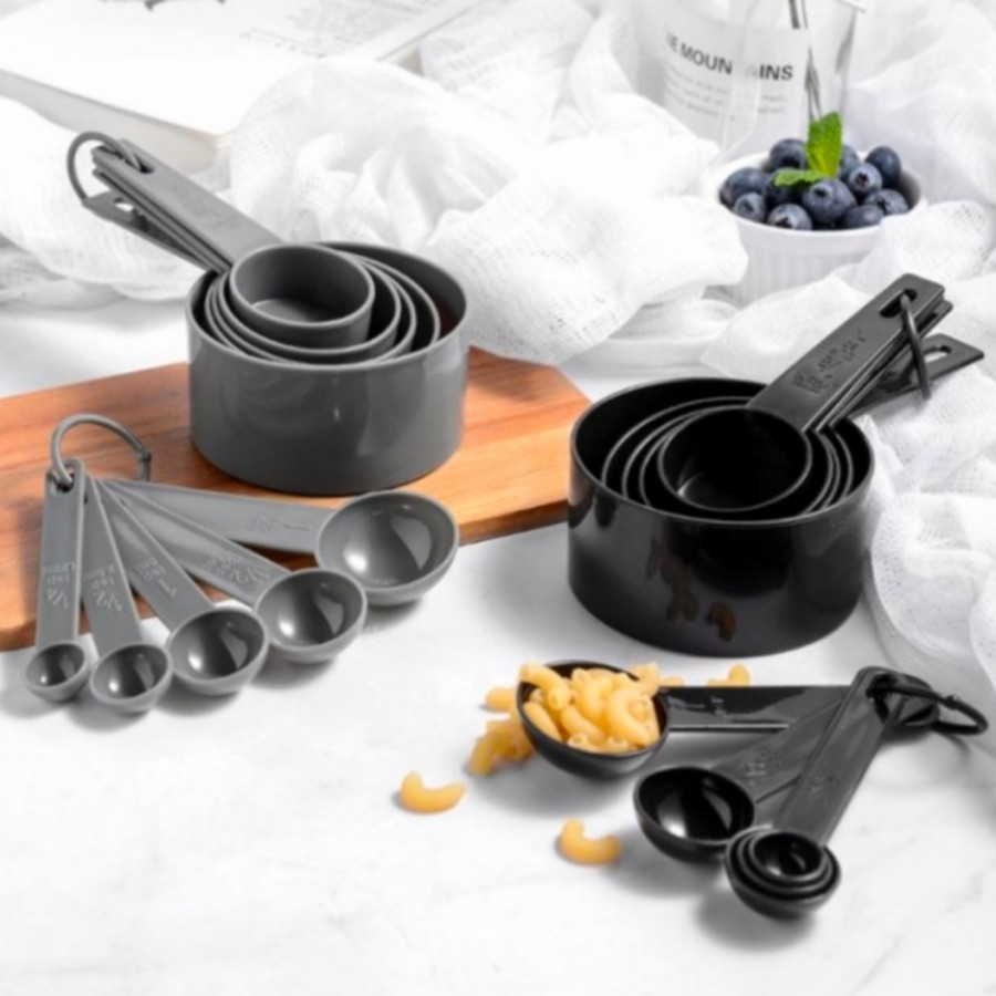 Sendok Ukur Takar Set 10 Pcs Takaran Gram Kue Bumbu Dapur Kopi Obat Measuring Spoon Plastik Putih