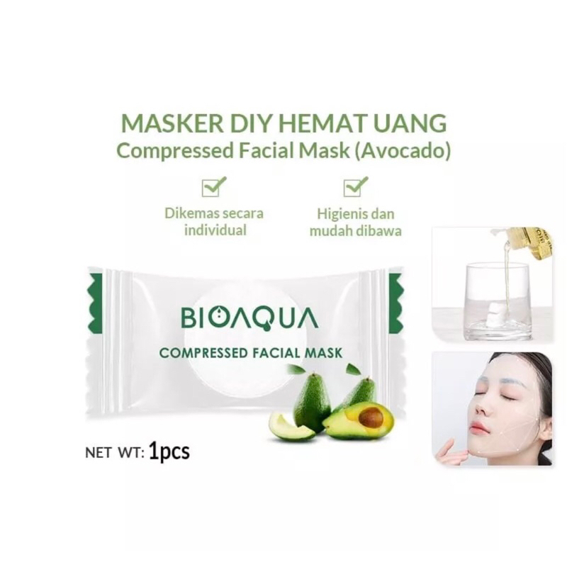[BPOM] BIOAQUA Compressed Facial Mask Peach / masker wajah
