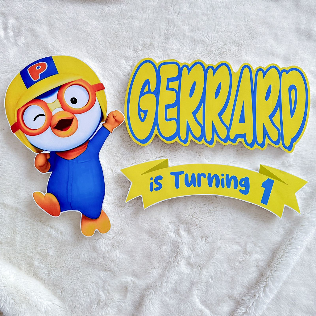 Pororo Styrofoam Nama Karakter Dinding / Hiasan Dinding Ulang Tahun / Properti Dekorasi / Decoration