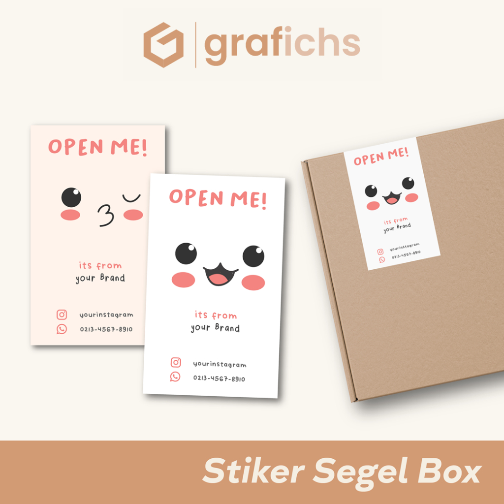 

Stiker Segel Box Packaging Cute Free Custom Design Emoticon by Grafichs