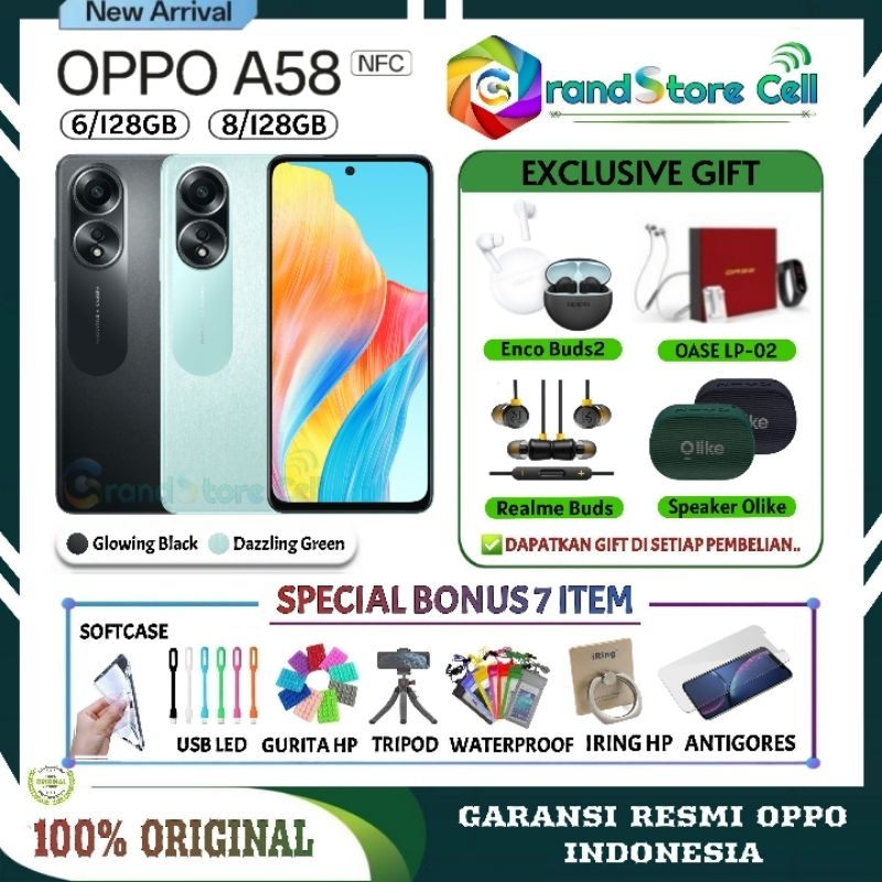 OPPO A58 RAM 8/128GB NFC | OPPO A 58 RAM 6/128GB NFC | OPPO A57 4/64GB GARANSI RESMI OPPO INDONESIA