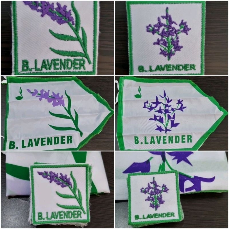 BET REGU LAVENDER | Bet Tanda Regu Bunga | Tanda Regu Bordir Gambar Bunga | Badge Pramuka