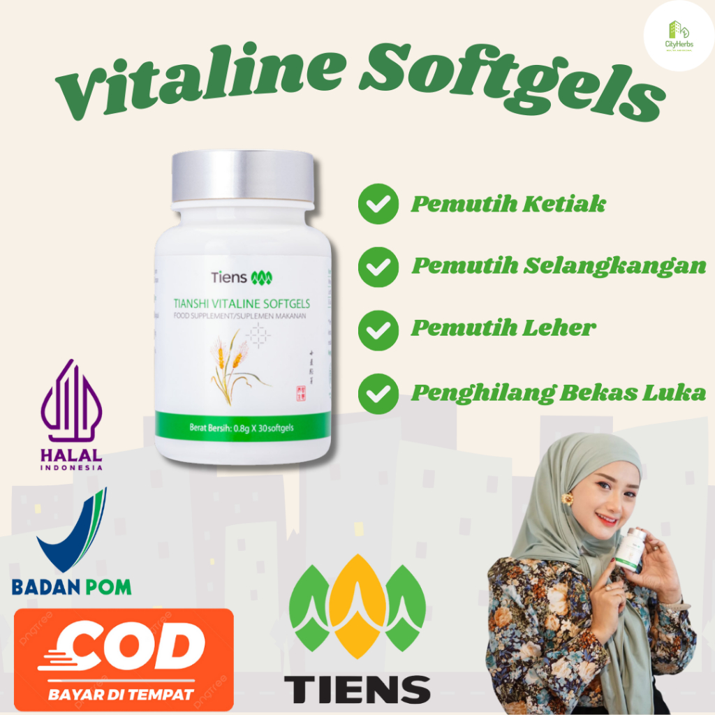 VITALINE SOFTGELS PEMUTIH KETIAK SELANGKANGAN LEHER PENGHILANG STRECHMARK DAN BEKAS LUKA ORIGINAL BI