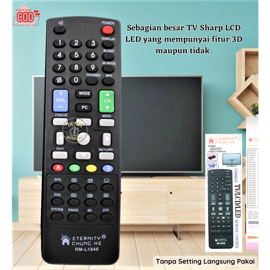 Remot Tv sharp/Remot Tv LCD/LED sharp