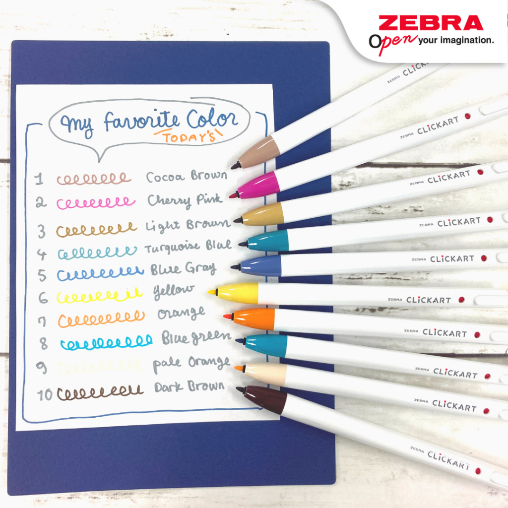 

Zebra Clickart Spidol Click New Shade Pastel Soft Color