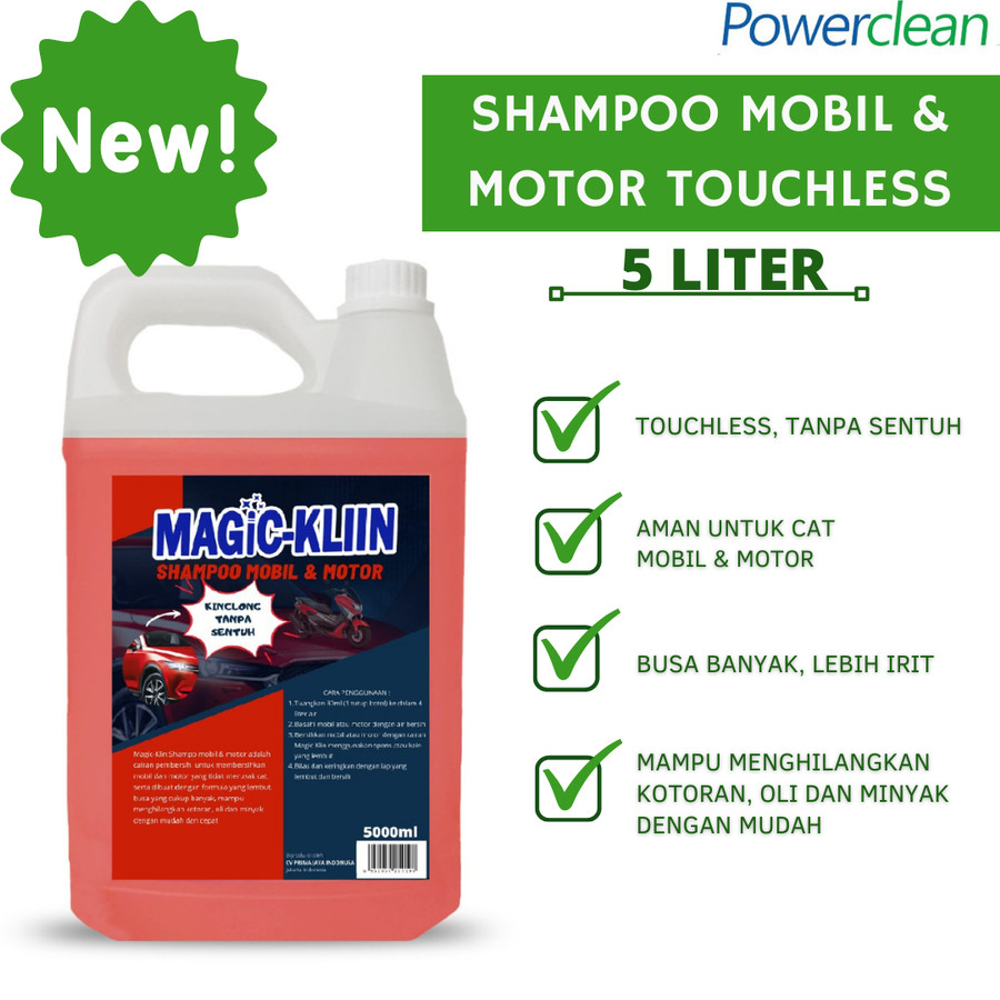 MAGIC KLIN isi 5L Cairan Shampoo Pembersih Cuci Mobil Dan Sepeda Motor Tanpa Sentuh Wash And Wax Dta