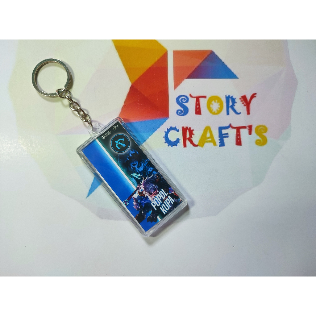 Gantungan kunci insert akrilik panjang mobile legend MLBB karakter Hero Popol & Kupa
