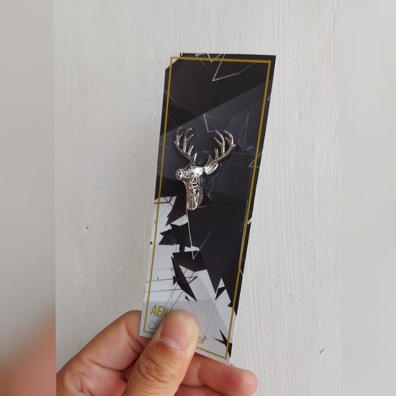 Lapel pin rantai/bros rantai jas - kepala rusa 3d