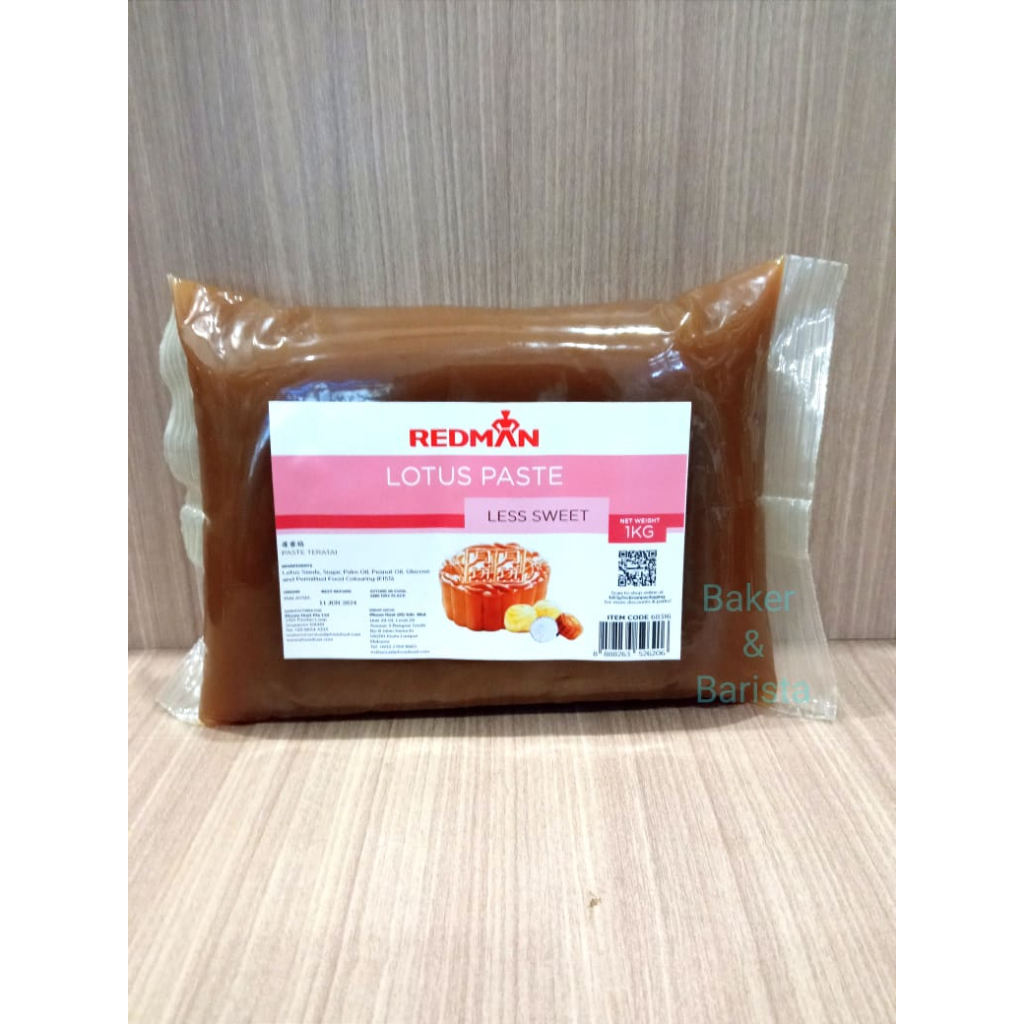 

Redman mooncake filling LOTUS Paste less sweet 1kg /Isian Moon cake /Isian kue Mid autumn Festival