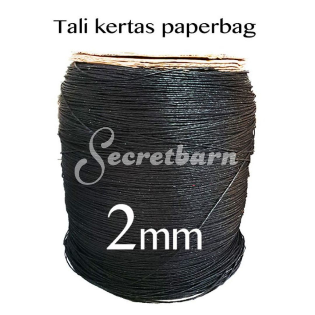 

tali kertas 2mm hitam samson kraft untuk industri paperbag pengrajin harga 30 ribu per 100 meter