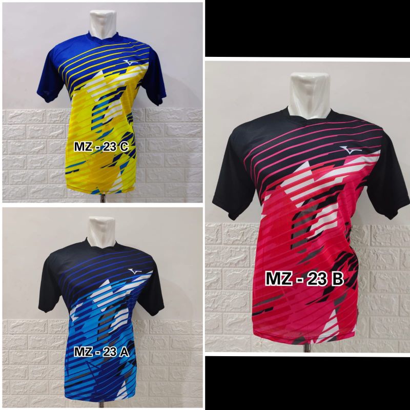 Kaos olahraga baju olahraga dewasa volly ball motif printing bahan benzema