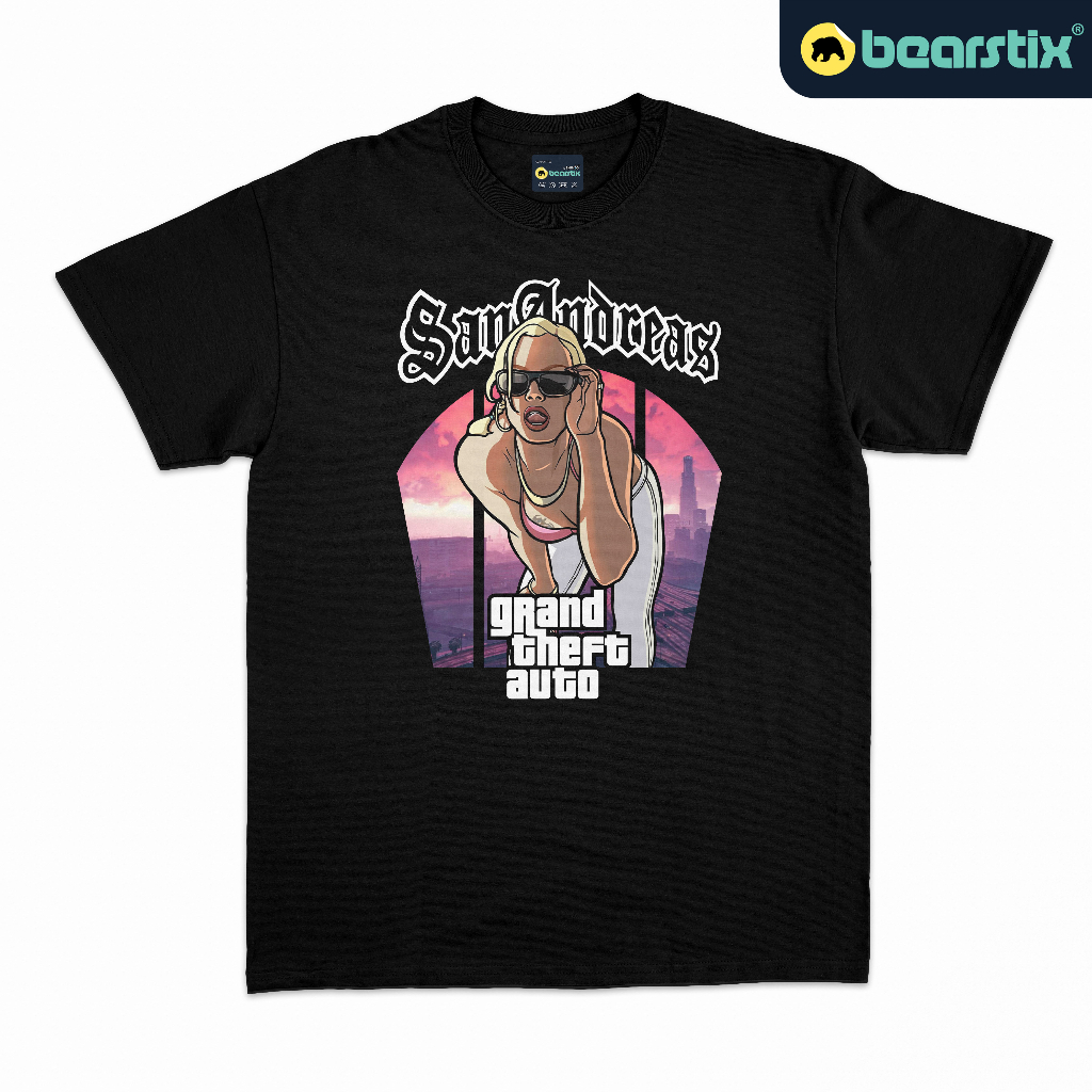SHINZO - Tshirt Grand Theft Auto - Kaos GTA San Andreas - Baju Streetwear - Tshirt Gamers
