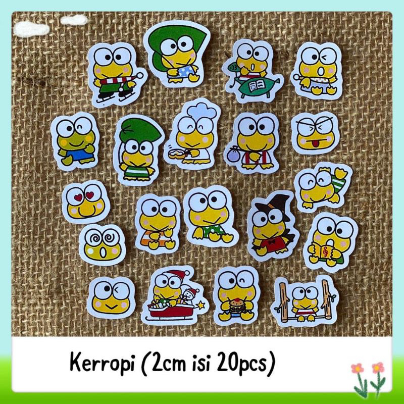 

20pcs sticker tempelan glossy kodok kerropi