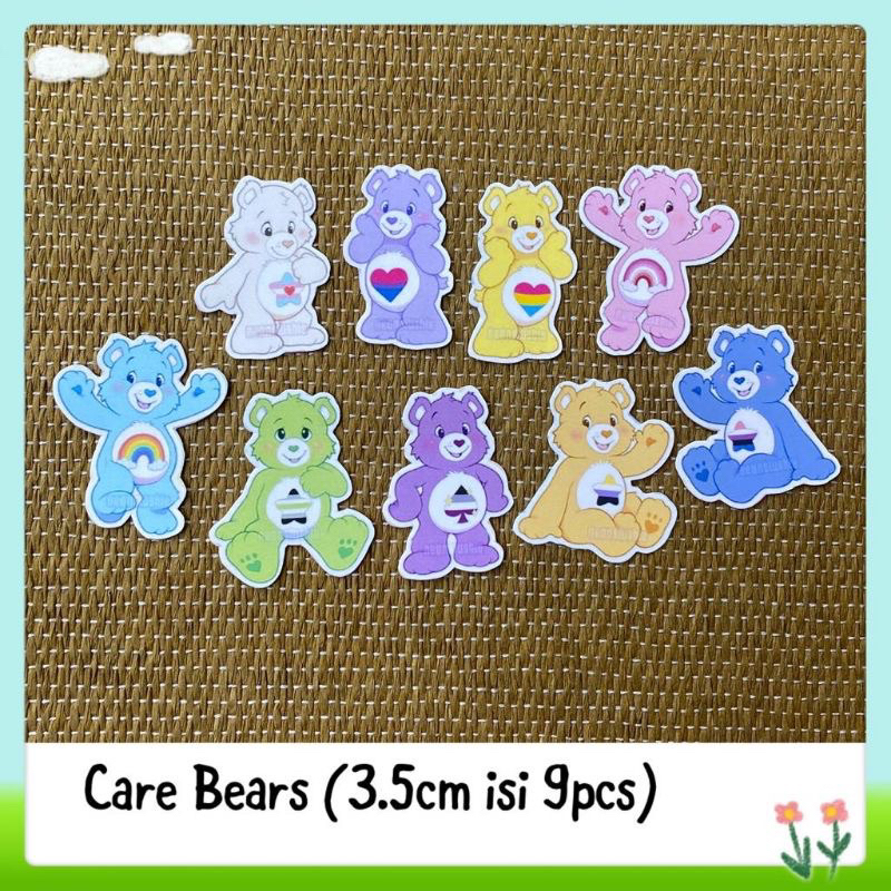 

9pcs sticker tempelan glossy care bear