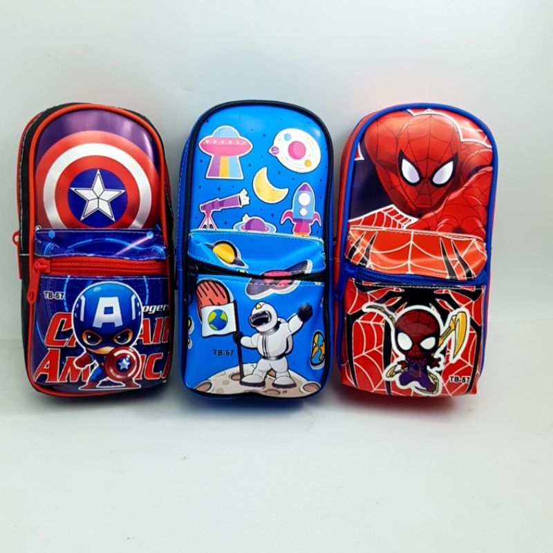 

Tempat Pensil Sleting Bentuk Tas Sekolah Karakter Cowo