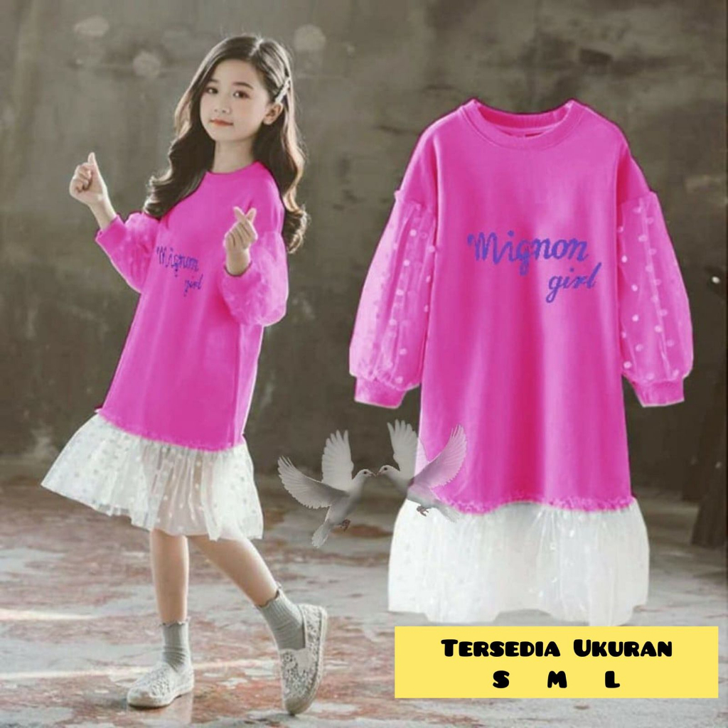 Dress Anak Brukat Tutu Tanggung Remaja Baju Anak Perempuan 3 Ukuran Dress Casual Anak Terlaris Gaun 