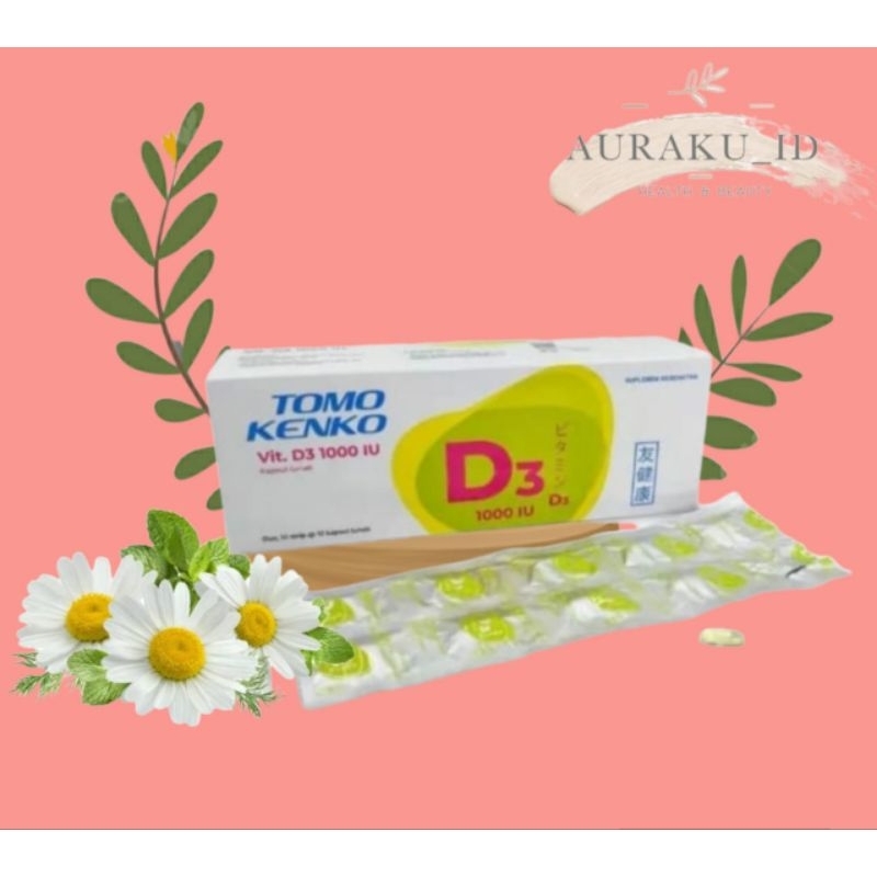TOMO KENKO VITAMIN D3 1000IU Vit.D3 1000 IU Vitamin Tulang Otot Rambut Tomo Kenko Original