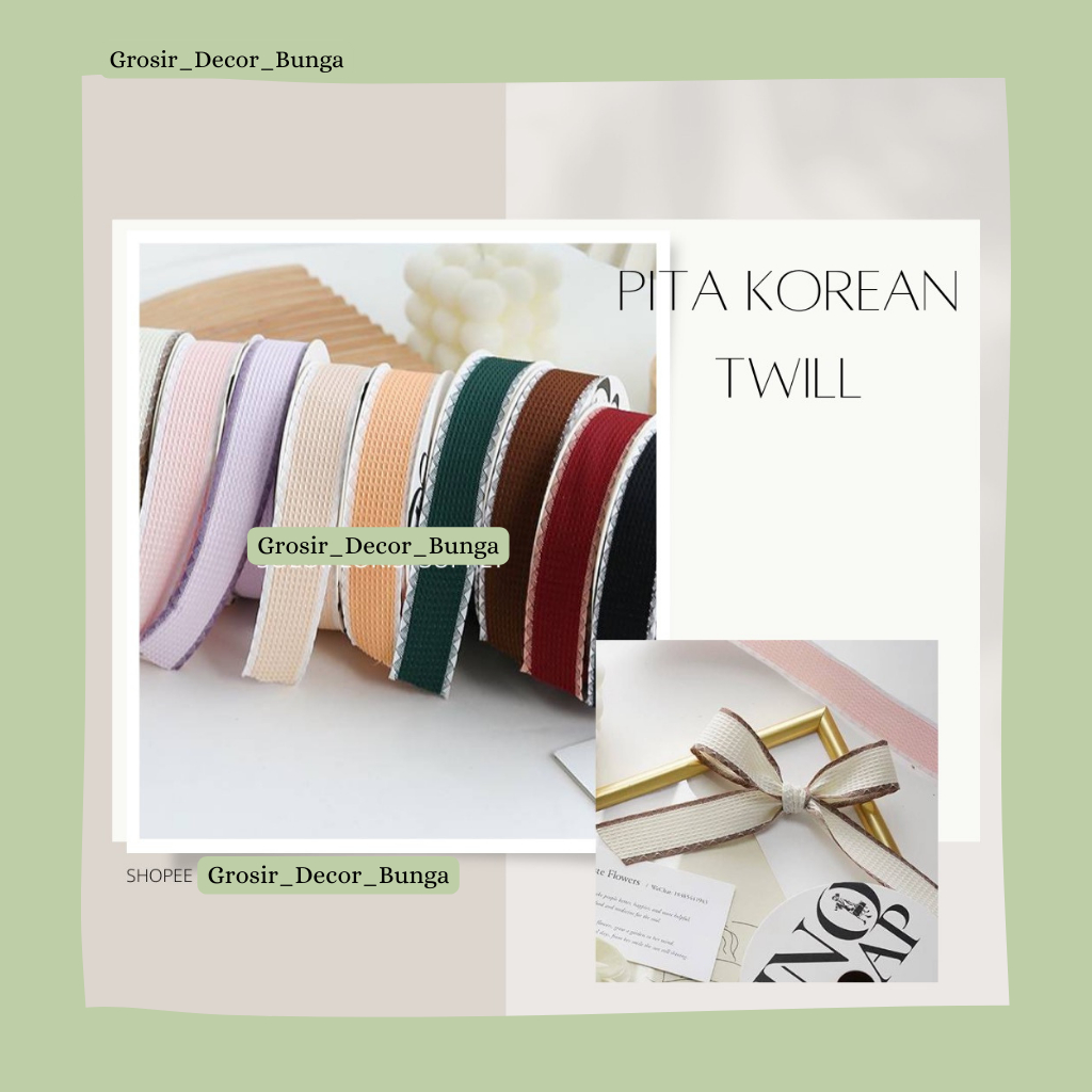 

[SW] TR 1 ROLL KOREAN TWILL RIBBON BANDANA PITA HAMPERS PITA GROSSGRAIN PITA SATIN RUFFLE KOREA PITA GELOMBANG PITA SATIN SEDANG LEBAR 2.5CM PREMIUM (ECER PER METER) PITA KADO GIFT BOUQUET BUNGA DEKORASI