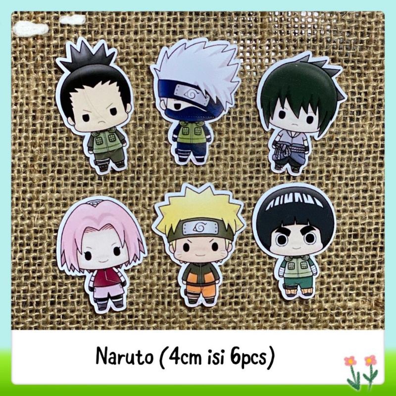 

6pcs sticker tempelan glossy naruto