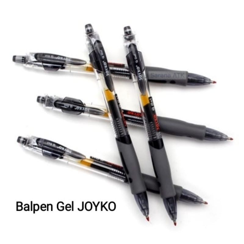 

pena gel / pulpen gel / pel gel 0.5 mm Q jel JOYKO GP-265 HITAM/HARGA 12 PCS