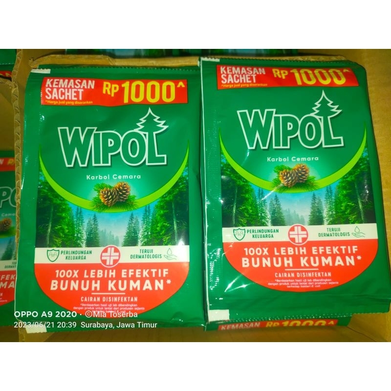 wipol pembersih lantai karbol cemara renceng murah hemat