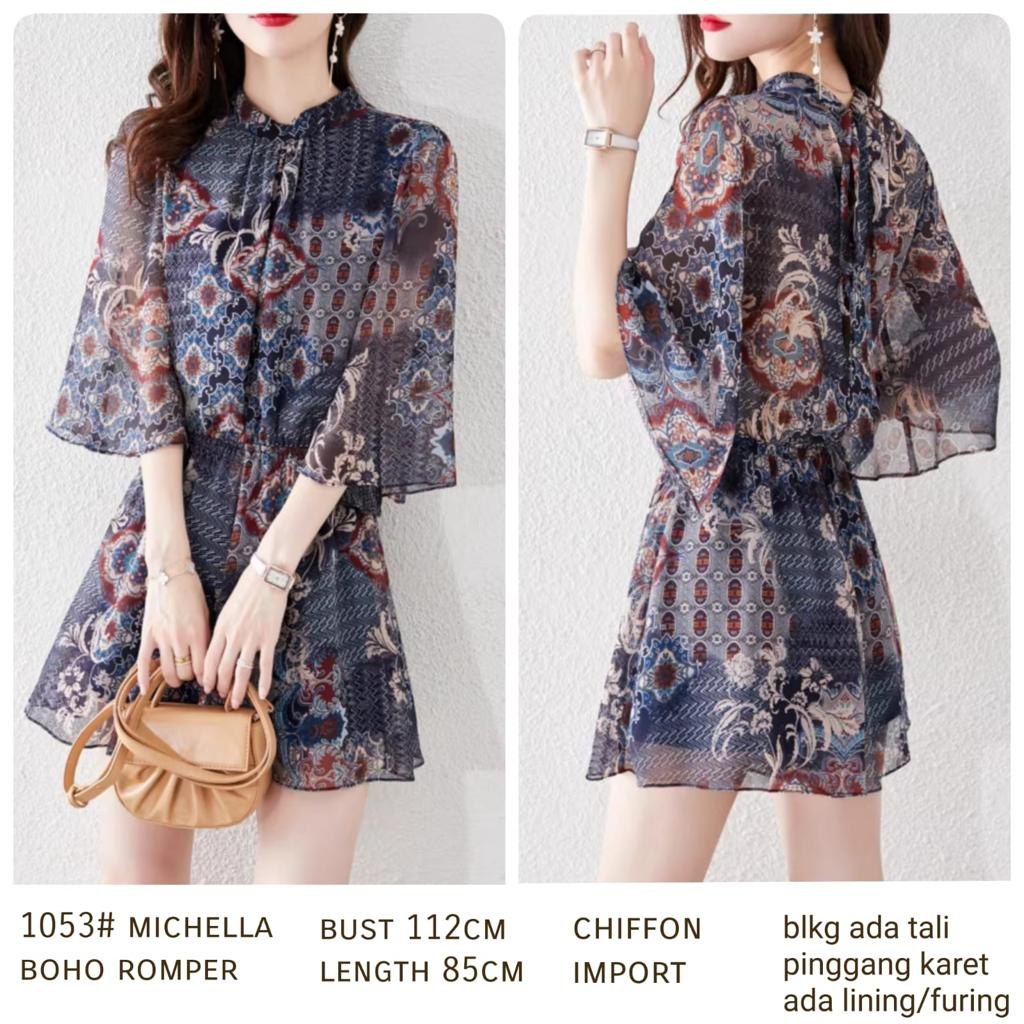 GROSIR FASHION 1053 Michella boho romper FASHION WANITA three m threem 3m 3ms TM
