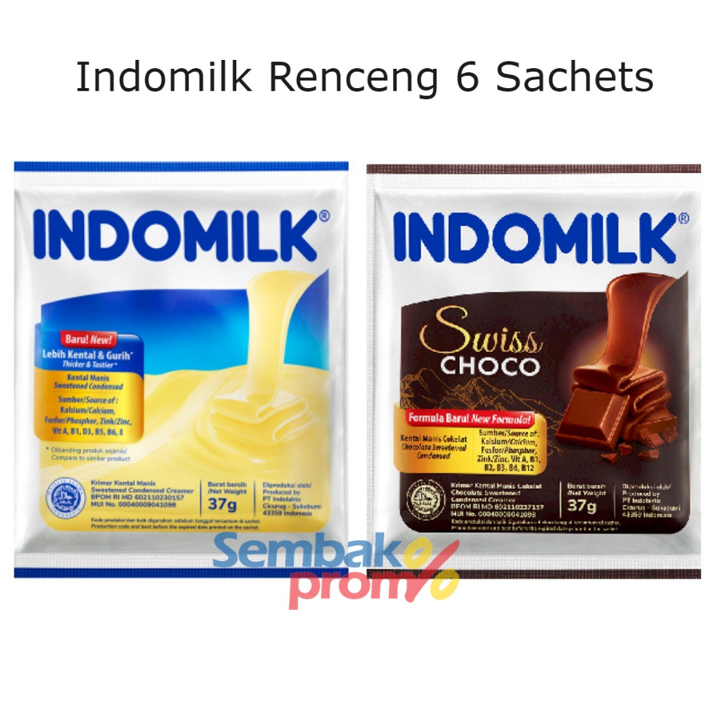 

Indomilk Kental Manis Renceng Cokelat & Putih isi 6 saset x 37g