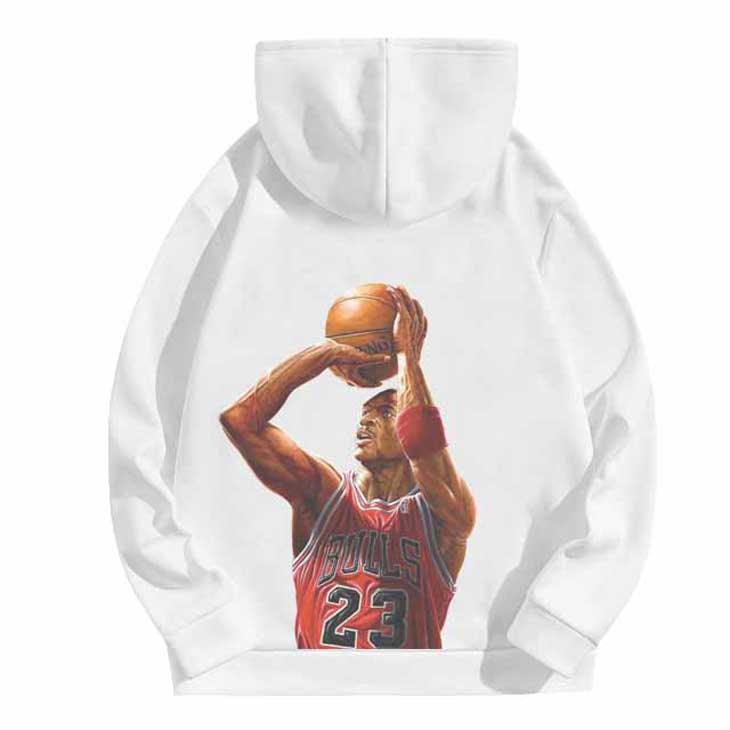 Jaket Hoodie Michael Jordan Hoodie White Casual Unisex Bahan Katun