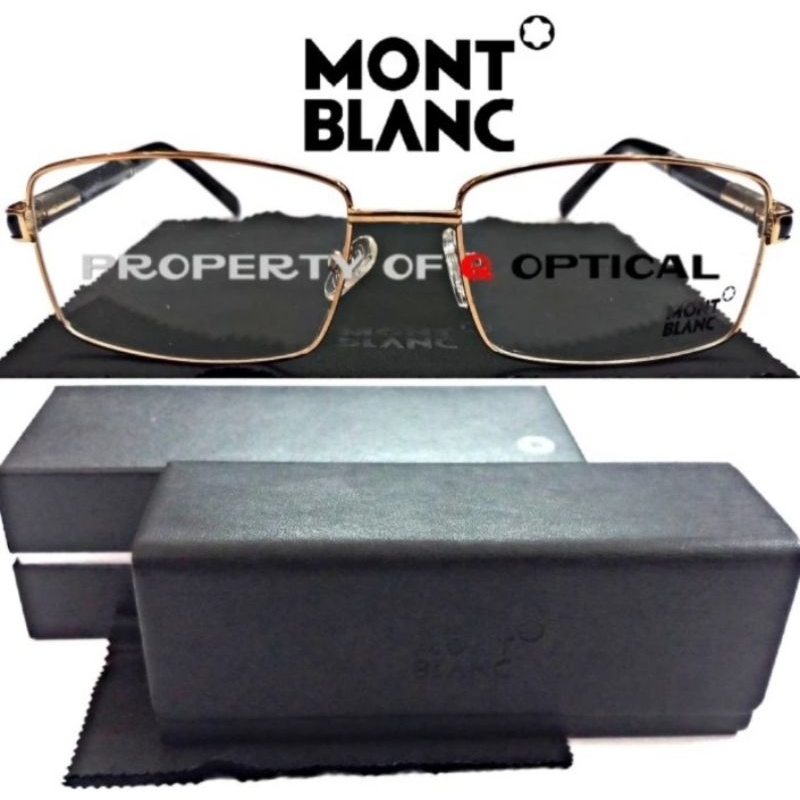 Kacamata Frame Pria Mont Blanc MB0487 s57 Gold Elegan Model