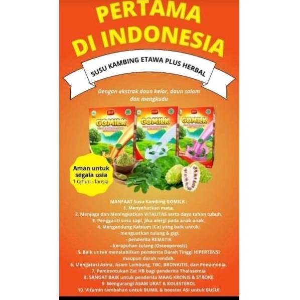 

SUSU KAMBING ETAWA + HERBAL GOMILK