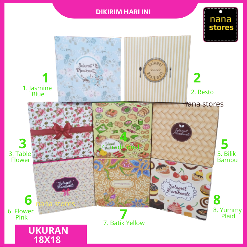 

50 Pcs Dus Tutup Alas Pisah, Dus nasi, box nasi, kardus nasi ukuran 18x18