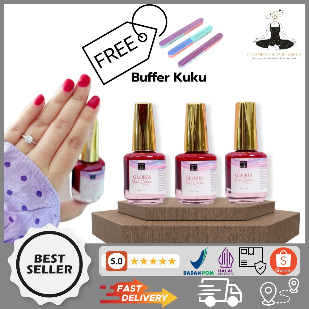 KUTEK HALAL SAH UNTUK SHOLAT - GLORIA NAIL COLOR - INAI KUKU HALAL - PACAR KUKU HALAL