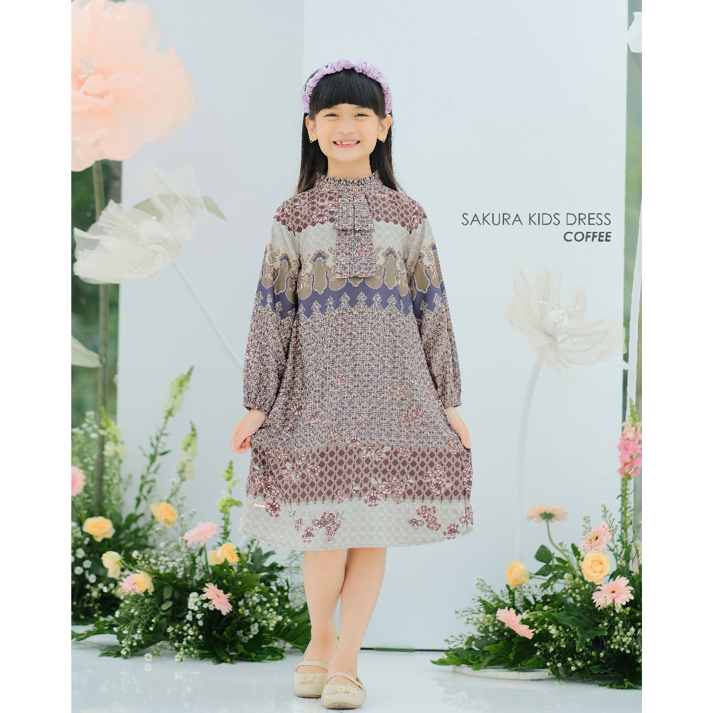 Mayoutfit Peony Set Series Coffee | Sarimbit Lebaran Baju Muslim Raya Keluarga-Sakura Coffee