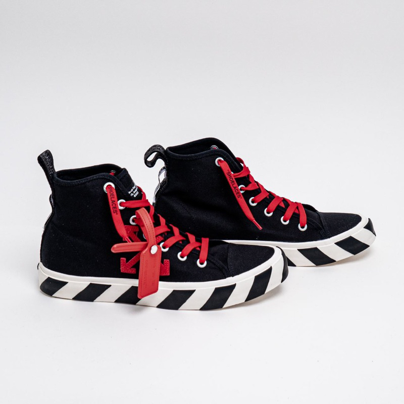 OW Vulcanized Mid-Top Sneakers Black Red