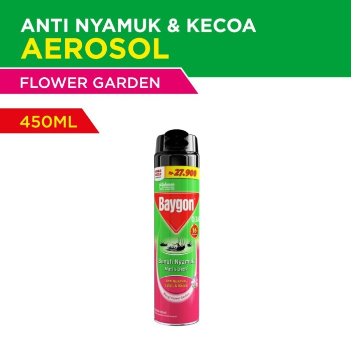 Baygon Aerosol Baygon 450ml, Obat Nyamuk Semprot, Pembasmi Serangga