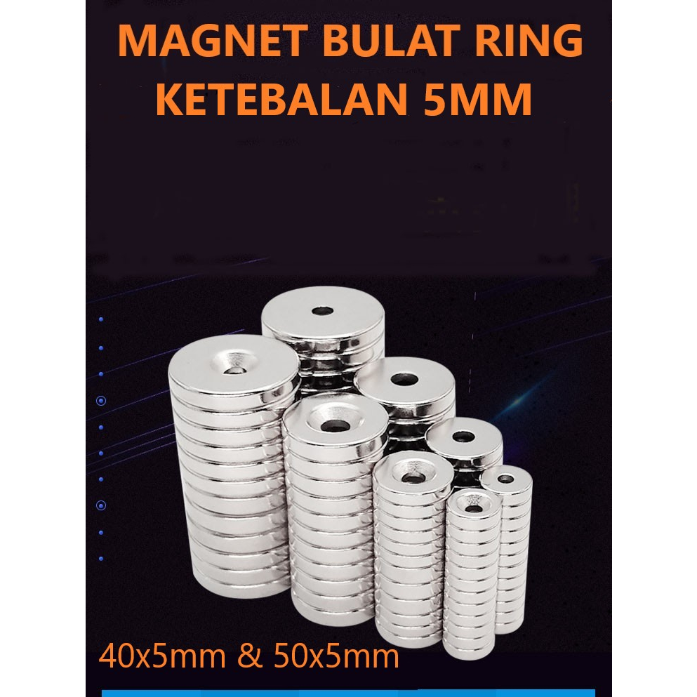 Magnet Neodymium Bulat Ring ketebalan 5mm