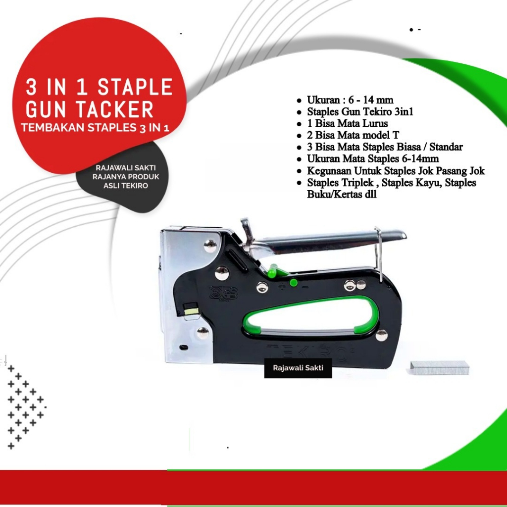 

TEKIRO 3 IN 1 TEMBAKAN STAPLES 6 - 14 MM /STAPLES GUN