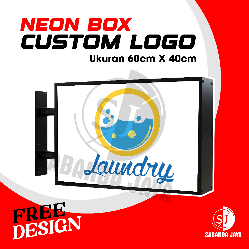 NEON BOX AKRILIK CUSTOM LOGO 60CM X 40CM