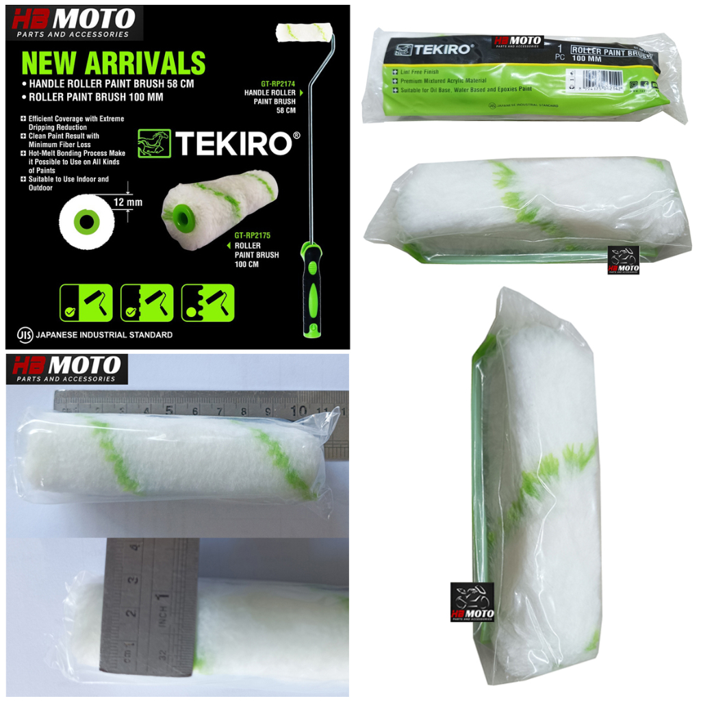 Bulu Kuas Roll Refill 4" Tekiro/Roller Paint Brush/Isi ulang rolan cat kecil 4" bulu/KUAS CAT ROLL K